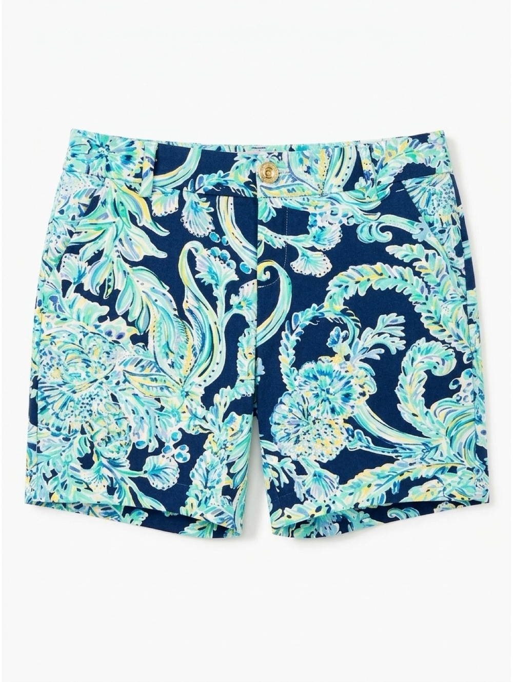 Lilly Pulitzer Women's Size 4 Floral Print Shorts in Blue and Green